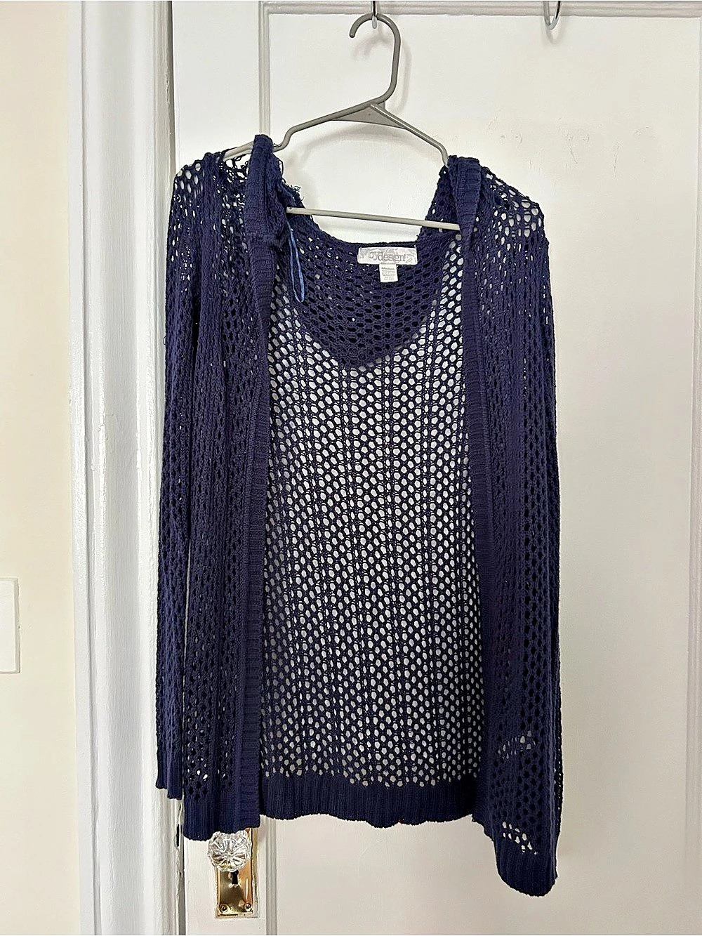 by design Open Knit Tunic Blue Size Medium